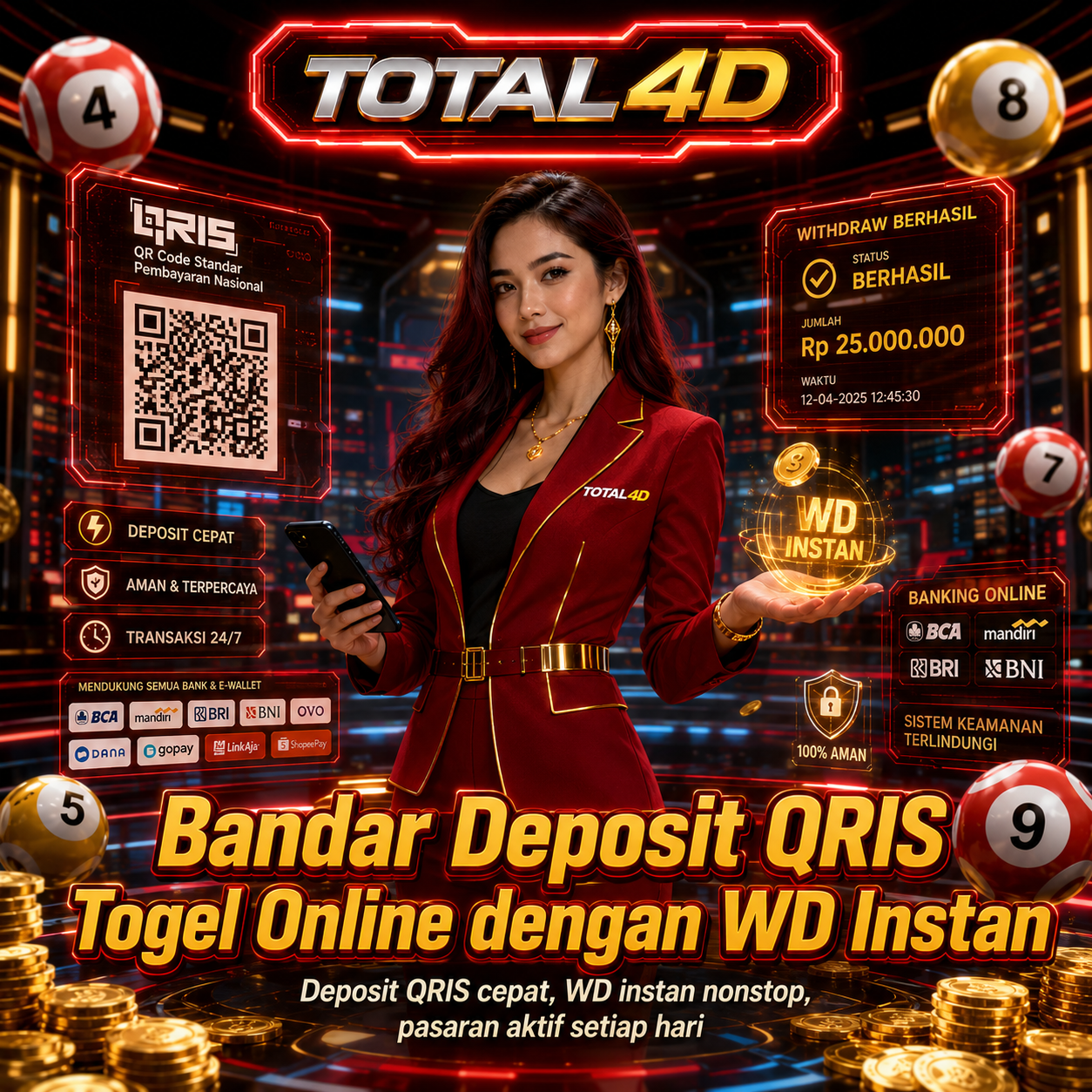 TOTAL4D # Bandar Deposit QRIS Togel Online dengan WD Instan